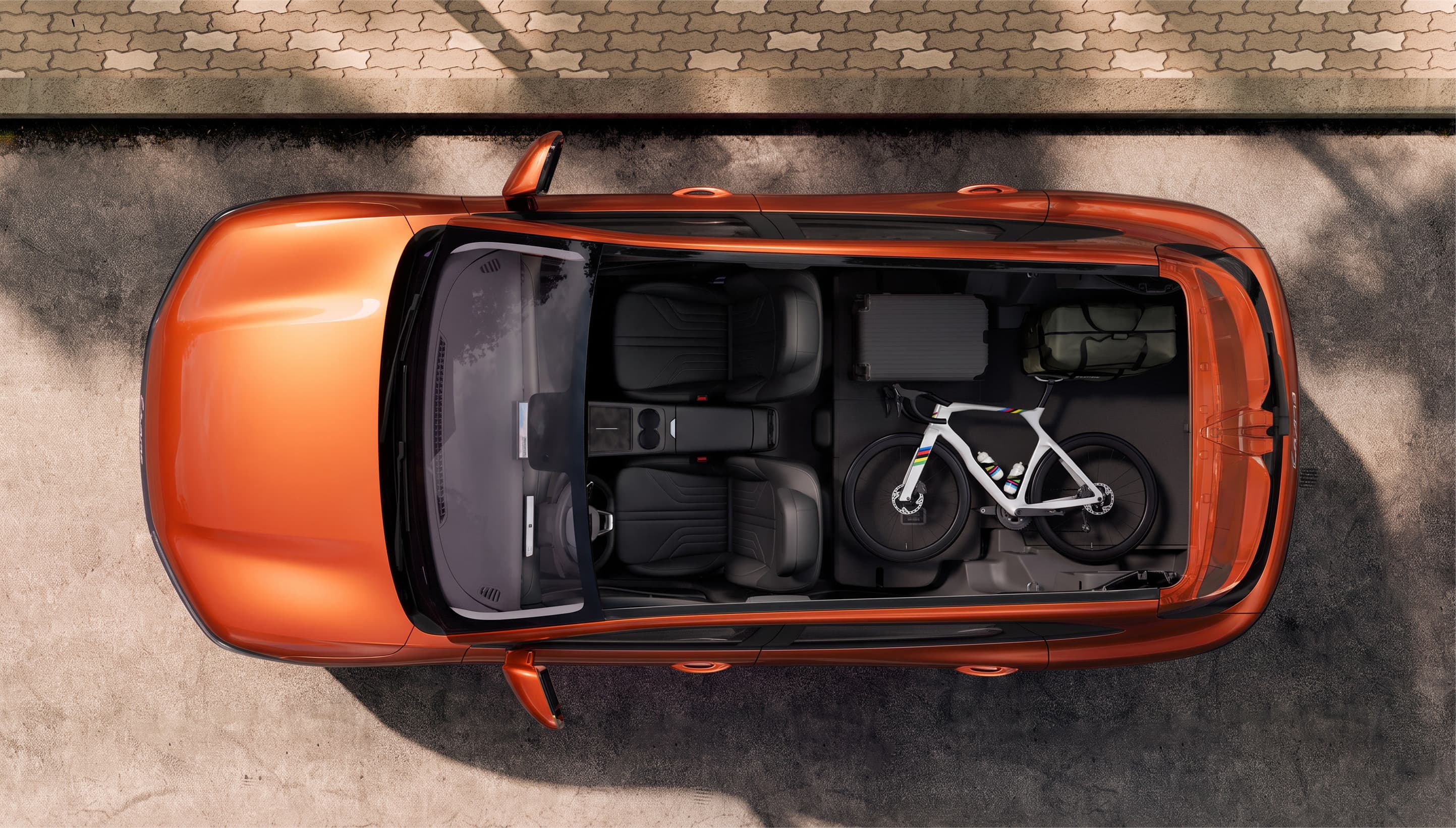 Lepas L6 EV Bike And Bag Top View